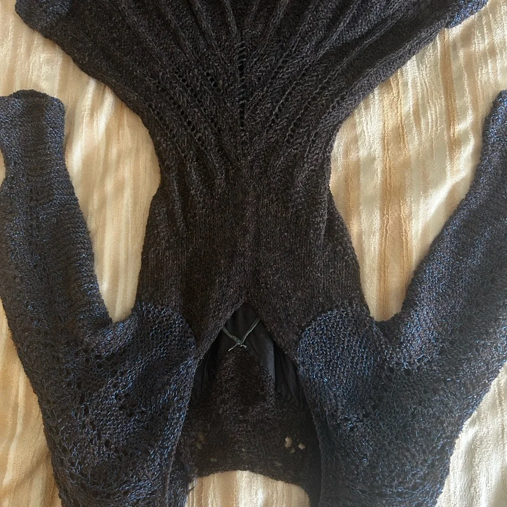 Vintage Wool Black Knit Dress - Picture 5 of 7